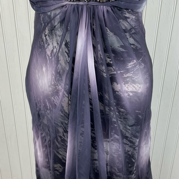 Vintage 90s Y2K Cache Maxi Dress Gown Criss Cross Open Back Jewel Accent Size 6 - Picture 8 of 12